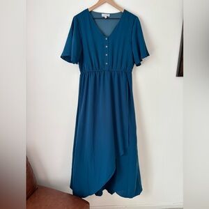 One Loved Babe Blue Windsor Dress in Size L